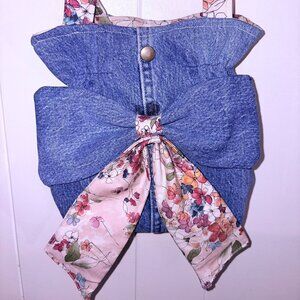 Shoulder Bag, Bow, Denim, Vintage, Purse, Handbag, Pocketbook